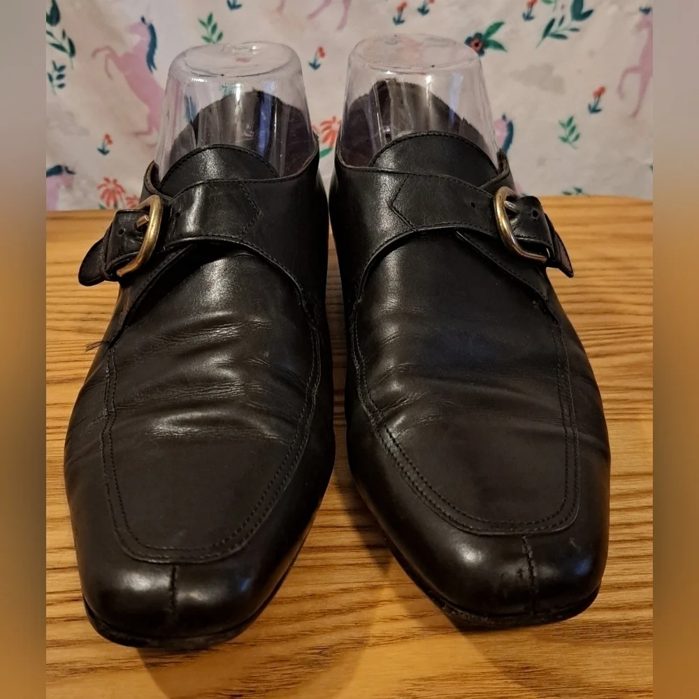 Vintage Duccio Del Duca Black Leather Business Casual Work Loafer Shoe SZ 9